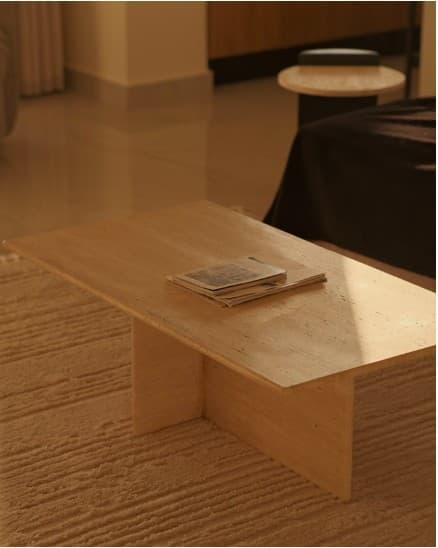 Travertine coffee table